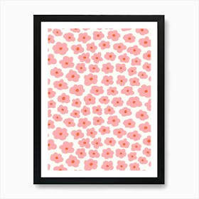 Soft Pink and White Hand Drawn Blossoms Art Print