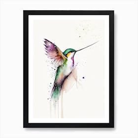 Giant Hummingbird Minimalist Watercolour Art Print