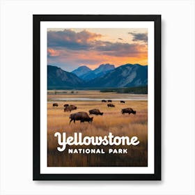 Yellowstone National Park Vintage V 08 Art Print