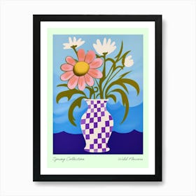 Spring Collection Wild Flowers Blue Tones In Vase 2 Art Print