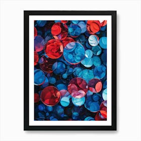 Red, Blue, And White Circles Art Print