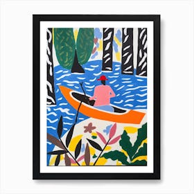 Canoeing In The Style Of Matisse 2 Art Print