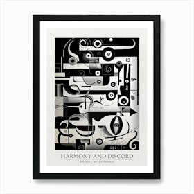 Harmony And Discord Abstract Black And White 3 Poster Art Print