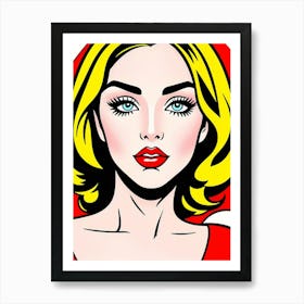 Luminous Vision: A Bold Close-Up of Pop Art Feminism Pop Girl Art Print