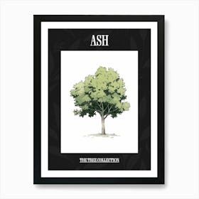 Ash Tree Pixel Illustration 2 Poster Art Print