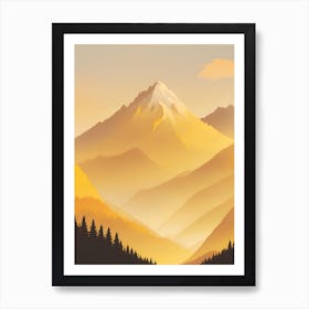 Misty Mountains Vertical Composition In Yellow Tone 32 Art Print