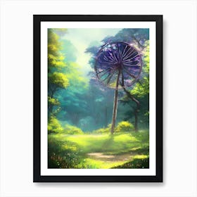 Windmill In The Forest Art Print