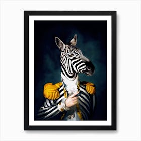 Mister Stripe The Zebra Pet Portraits Art Print