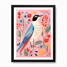 Pink Scandi Common Tern 1 Art Print