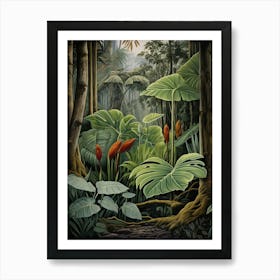 Vintage Jungle Botanical Illustration Alocasia 1 Art Print