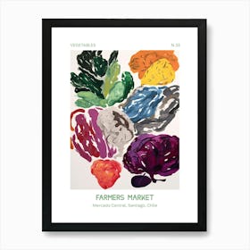 Cabbage Vegetables Farmers Market 3 Mercado Central, Santiago, Chile Art Print