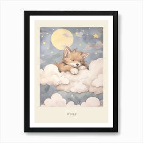 Sleeping Baby Wolf 5 Nursery Poster Art Print