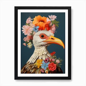 Bird With A Flower Crown Seagull 2 Art Print