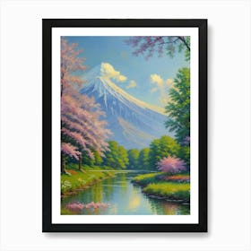 Mt Fuji Cherry Blossoms Mount Fuji Japan 2 Art Print