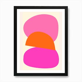 Pink And Orange Abstract Boho Print Art Print