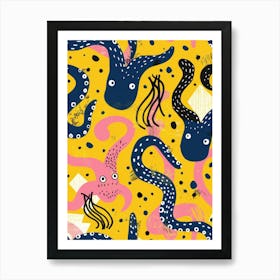 Octopus Pattern 5 Art Print