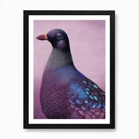 Pigeon Pointillism Bird Art Print