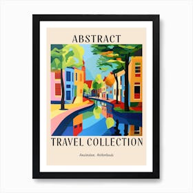 Abstract Travel Collection Poster Amsterdam Netherlands 2 Art Print