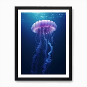 Mauve Stinger Jellyfish Ocean Realistic 1 Art Print