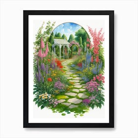 Garden Path Jigsaw Puzzle Art Print