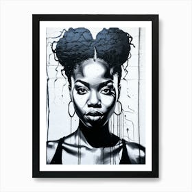 Graffiti Mural Of Beautiful Black Woman 131 Poster