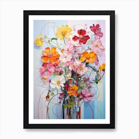 Abstract Flower Painting Zinnia 3 Art Print