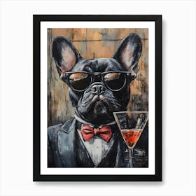 Whimsical Frenchies At The Bar 10 Art Print