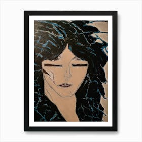 Nikki six white and blue  Art Print