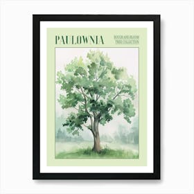 Paulownia Tree Atmospheric Watercolour Painting 7 Poster Art Print