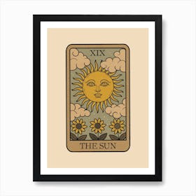 The Sun - Vintage Tarot Art Print