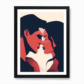 Kissing Couple, Valentine's Day 1 Art Print