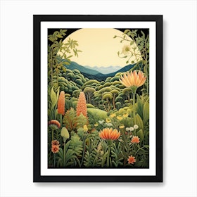 Kirstenbosch National Botanical Garden Sa Henri Rousseau Style 4 Art Print