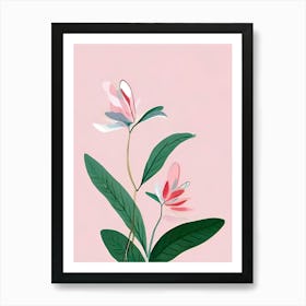 Pink Flowers On A Pink Background Art Print