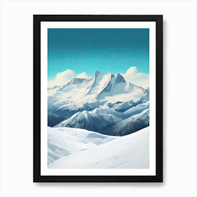 Courchevel   France, Ski Resort Illustration 2 Simple Style Art Print