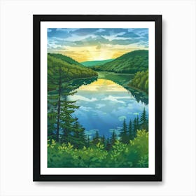 Landscape With Lake And Forest Art Print