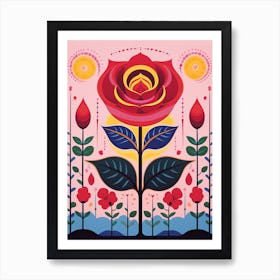 Flower Motif Painting Rose 3 Art Print