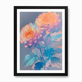 Iridescent Flower Marigold 2 Art Print