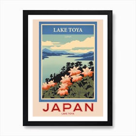 Lake Toya, Visit Japan Vintage Travel Art 3 Poster Poster