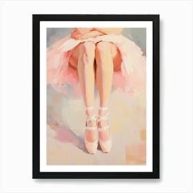 Pink Ballet Dancer Shoes Art Print