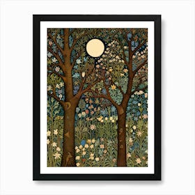 William Morris Moon In The Woods 1 Art Print