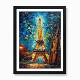 Eiffel Tower Paris France Vincent Van Gogh Style 8 Art Print