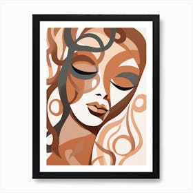 Abstract Woman'S Face 1 Art Print