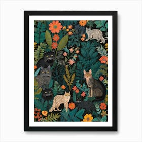 William Morris Cats In The Garden Art Print