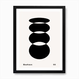 Geometric Bauhaus Poster B&W 66 Art Print