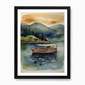 Boat On The Lake Art Print