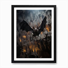 Majestic Bat Cave Silhouette 8 Art Print