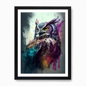 abstract owl art Art Print