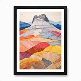 Ben Hope Scotland Colourful Mountain Illustration Art Print