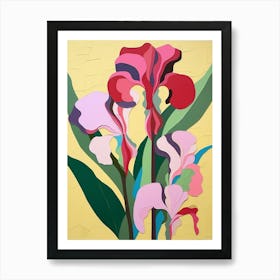 Cut Out Style Flower Art Iris 1 Art Print