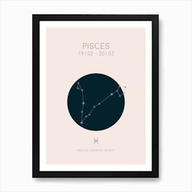 Pisces Star Sign In Light Art Print